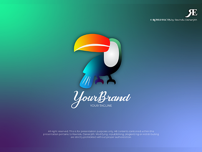 𝐓𝐨𝐮𝐜𝐚𝐧 𝐛𝐢𝐫𝐝 - vector logo art bird blue branding gradient illustration illustrator royeffects vector vectorart 🐦