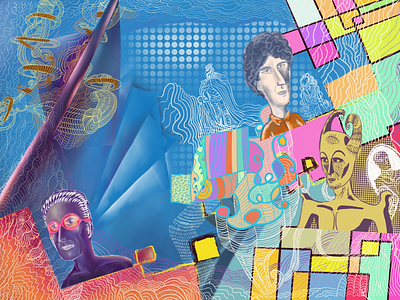 The Ol' Collage Days digital art illustration