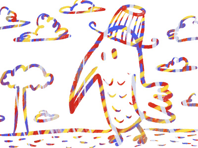 Bird of Pride Steps Outside digital art illustration