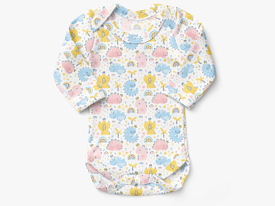 Cute baby dino pattern