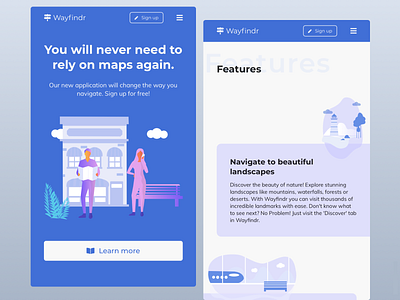 Wayfindr: Landing Page animation flat illustration landing page ui ux web website