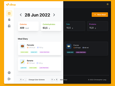 citrus. A Web Application For Meal Tracking