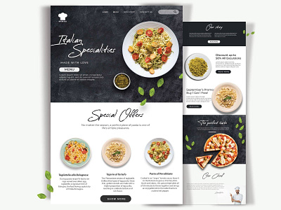 Web Page - Italian Restourant design italian food italian restaurant landingpage restourant tipography ui ux ux webpage website