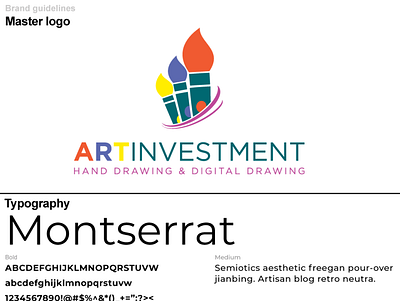 Brand Guidelines "Art Investment" art brandeguidlines brandguide branding design drawing illustration logo typography vector
