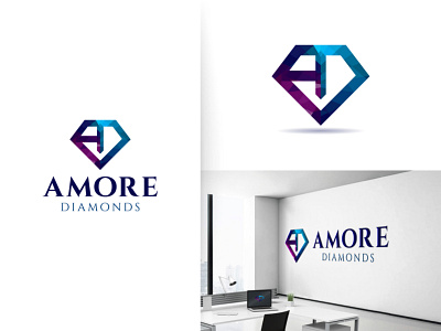 AMORE diamonds branding graphic design logo