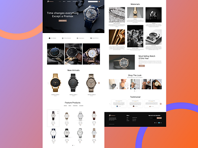 Watch landing page design ui ux web