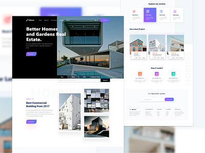 Real Estate Landing Page design typography ui ux web