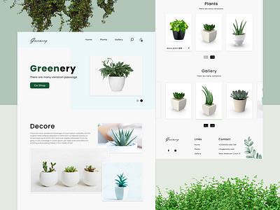 Greenery landing page design typography ui ux web web tamplete webdesign