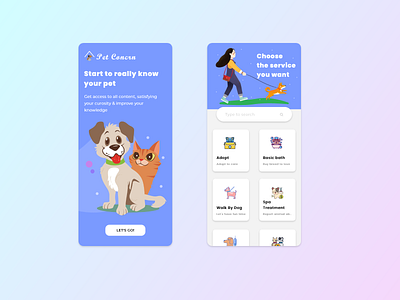 Pet Care App Concept design typography ui ux web