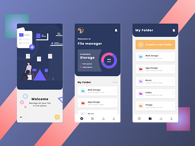 File Manager App design app design typography ui ux