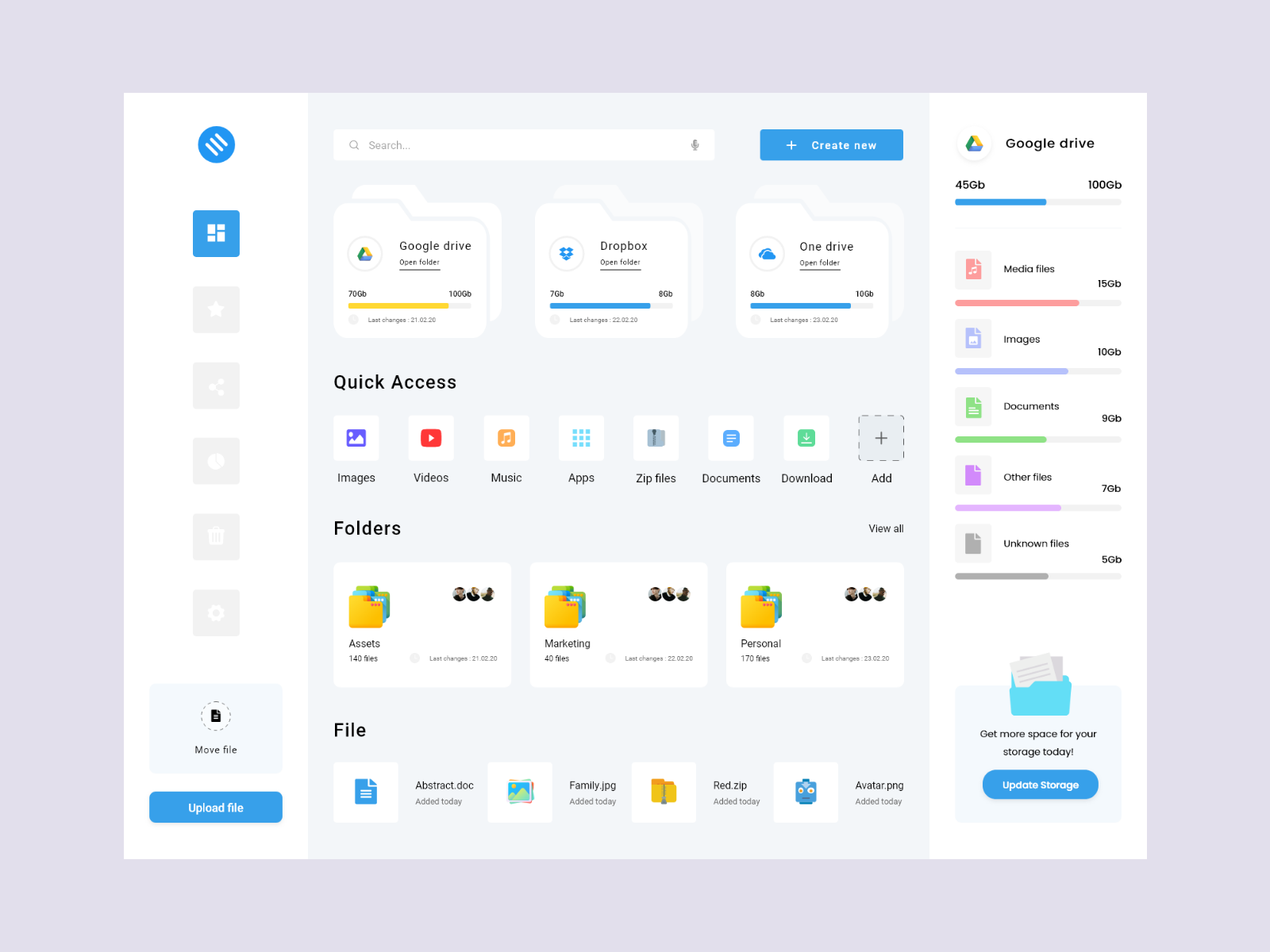 file manager dashbaord by design_hub on Dribbble