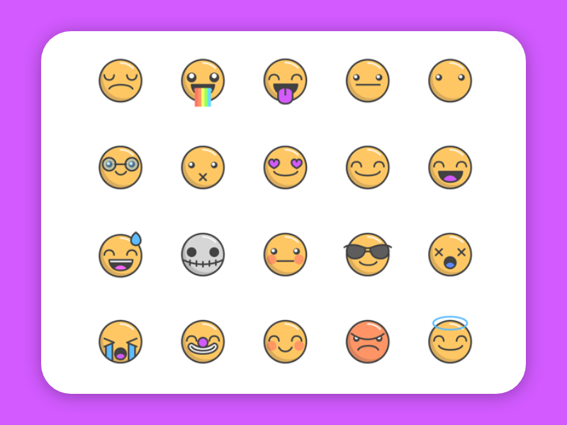 Emoticons Free Vector Pack by Dark Icons on Dribbble