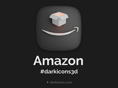 Amazon 3D Icon 3d 3dicon amazon app darkicons3d icon ios