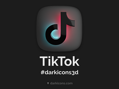 TikTok 3D Icon 3d 3dicon darkicons3d darkmode icon ios mobile socialmedia theme tiktok