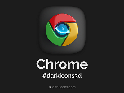 Chrome 3D Icon 3d app browser chrome darkicons3d darkmode icon ios mobile