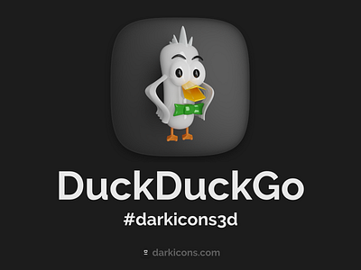 DuckDuckGo 3D Icon 3d 3dicon app darkicons3d darkmode duckduckgo icon