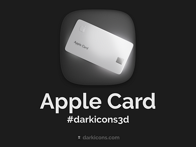 Apple Card 3D Icon 3d 3d art 3dicon apple applecard applepay bank card darkicons3d icon money pay