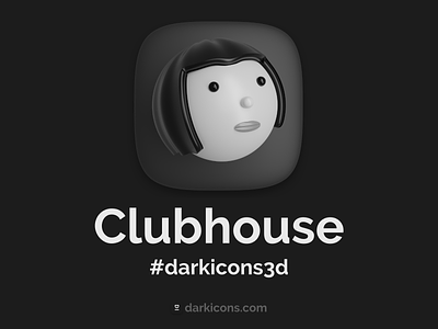 Clubhouse 3D Icon 3d chat clubhouse dark dark theme darkmode homescreen icon ios ios14 mobile