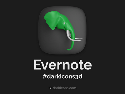 Evernote 3D Icon 3d 3dicon darkicons3d evernote icon icon design ios ios14 mobile theme