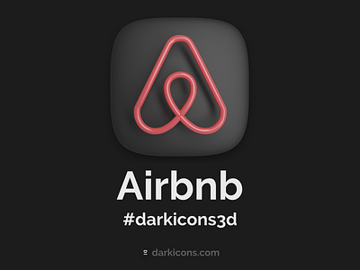 Airbnb 3D Icon 3d 3dicon airbnb android darkmode hotel icon ios theme