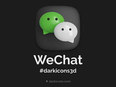 WeChat 3D Icon 3d 3dicon chat darkicons3d darktheme icon talk wechat