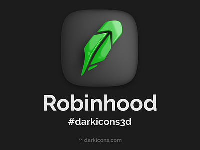 Robinhood 3D Icon 3d android darkicons3d design download free freebie icon illustration ios ios14 logo mobile robinhood ui