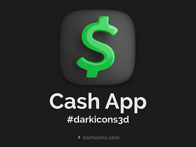 Cash App 3D Icon 3d 3dicon cash app clay darkicons3d desgin design download freebie icon ios ios14 mobile mockup