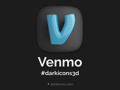 Venmo 3D Icon 3d 3dicon darkicons3d download free icon ios mobile venmo