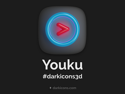 Youku 3D Icon 3d 3dicon darkicons3d design freebie icon ios mobile youku