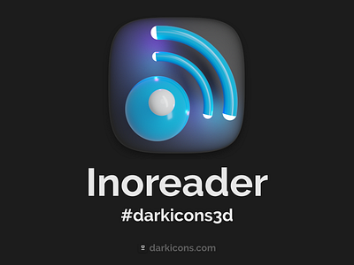 Inoreader 3D Icon 3d 3dicon darkicons3d icon inoreader