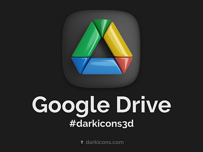 Google Drive 3D Icon 3d 3dicon darkicons3d design download drive google icon