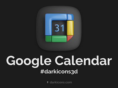 Google Calendar 3D Icon 3d3dicons darkicons3d download google googlecalendar icon illustration workspace