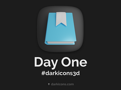 Day One 3D Icon 3d app darkicons3d dayone design download icon