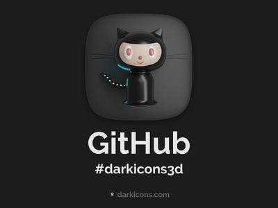 GitHub 3D Icon 3d 3dicon darkicons3d design download github icon logo