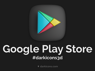 Google Play Store 3D Icon 3d 3dicon darkicons3d design download freebie google googleplaystore icon logo playstore
