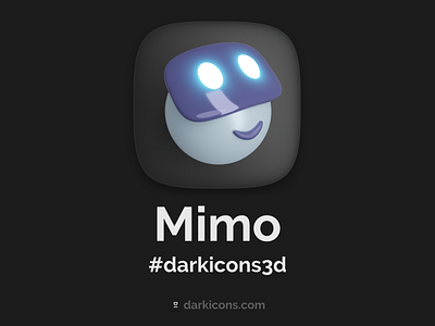 Mimo 3D Icon 3d 3dicon app darkicons3d design download freebie icon illustration logo mimo mobile ui