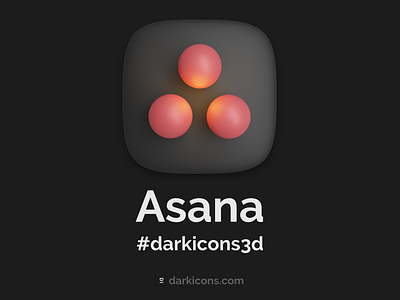 Asana 3D Icon 3d 3dicon asana darkicons3d design download freebie icon illustration ios logo mobile ui