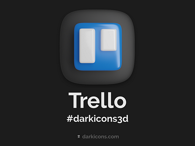 Trello 3D Icon 3d 3dicon app darkicons3d design download freebie icon illustration logo mobile pc trello ui