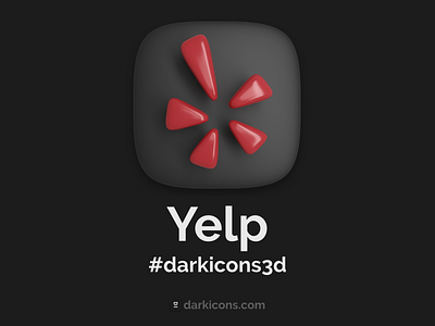 Yelp 3D Icon 3d 3dicon darkicons3d design download freebie icon illustration logo reviews ui yelp