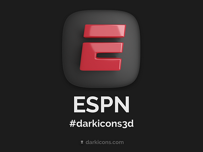 ESPN 3D Icon 3d 3dicon channel darkicons3d design download freebie icon illustration logo sport tv ui