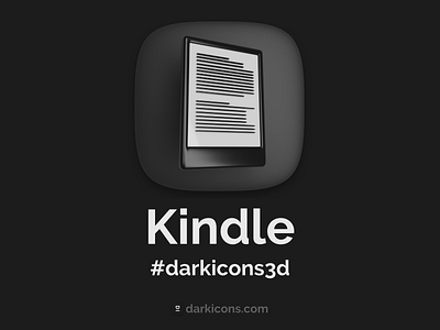 Kindle 3D Icon 3d 3dicon amazon book darkicons3d design download freebie icon illustration ios logo mobile read tablet ui