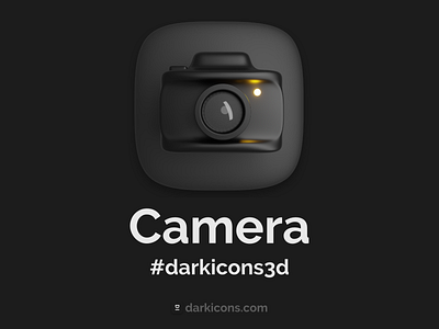 Camera 3D Icon 3d 3dicon darkicons3d design download freebie icon illustration logo ui