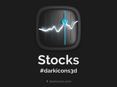 Stocks 3D Icom 3d 3dicon app apple darkicons3d design download freebie icon illustration ios logo stocks ui