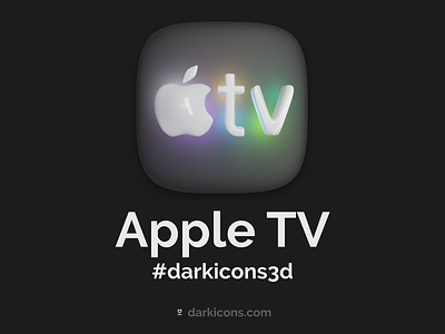 Apple TV 3D Icon 3d 3dicon aplletv apple appletv darkicons3d design download freebie icon illustration logo tv ui