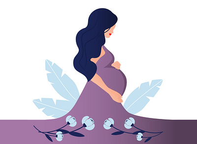 Pregnant girl child girl illustrator mother mothersday pregnancy pregnant vector woman