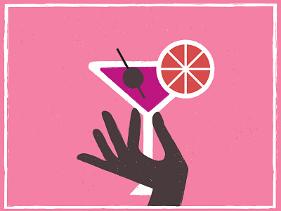 Poster hand and cocktail
