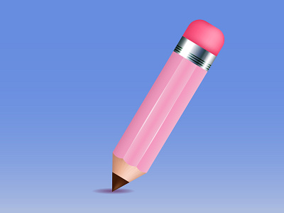 Realistic pencil in pink