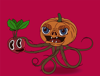 Сannibal pumpkin autumn cannibal illustration pumkin vector