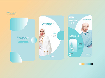 Wardah Beauty Shop's mobile app UI kit sample animation app art design flat icon illustration logo ui web