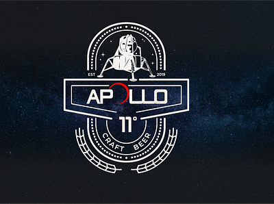 Apollo 11° - craft beer beer beer can branding design icon illustration